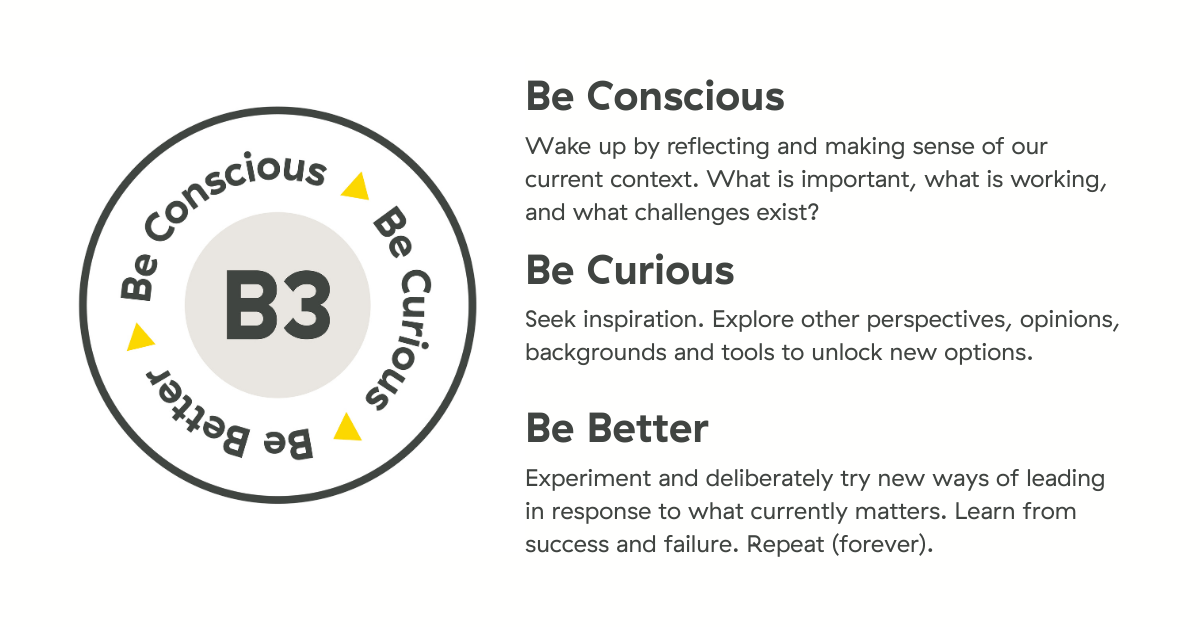 Be Conscious, Be Curious, Be Better (B3)